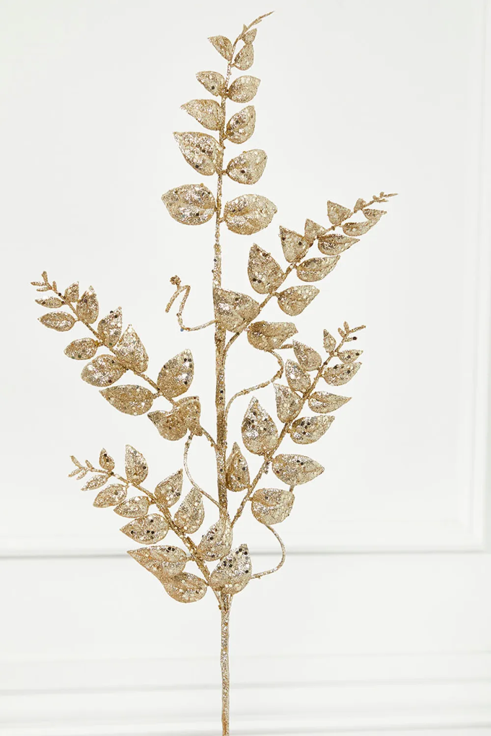 Decorator's Warehouse 35” Champagne Glitter Leaf Spray > Christmas Sprays|Christmas Decor