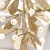 Decorator's Warehouse 7" Champagne Glitter Pearl Mistletoe Ornament > Christmas Decor|Natural Elegance