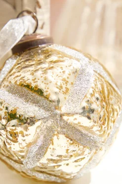 Decorator's Warehouse 4" Champagne Gold Glass Ball Ornament > Christmas Decor|Natural Elegance