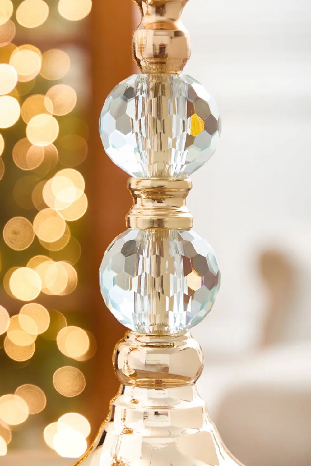 Decorator's Warehouse 19.3" Champagne Jeweled Candle Holder > Christmas Decor|Christmas Accents