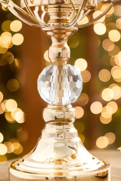 Decorator's Warehouse 16.5" Champagne Jeweled Candle Holder > Christmas Decor|Christmas Accents