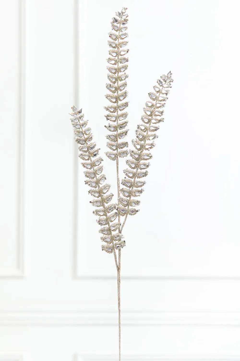 Decorator's Warehouse 34.5” Champagne Jeweled Glitter Fern Spray > Christmas Sprays|Christmas Decor