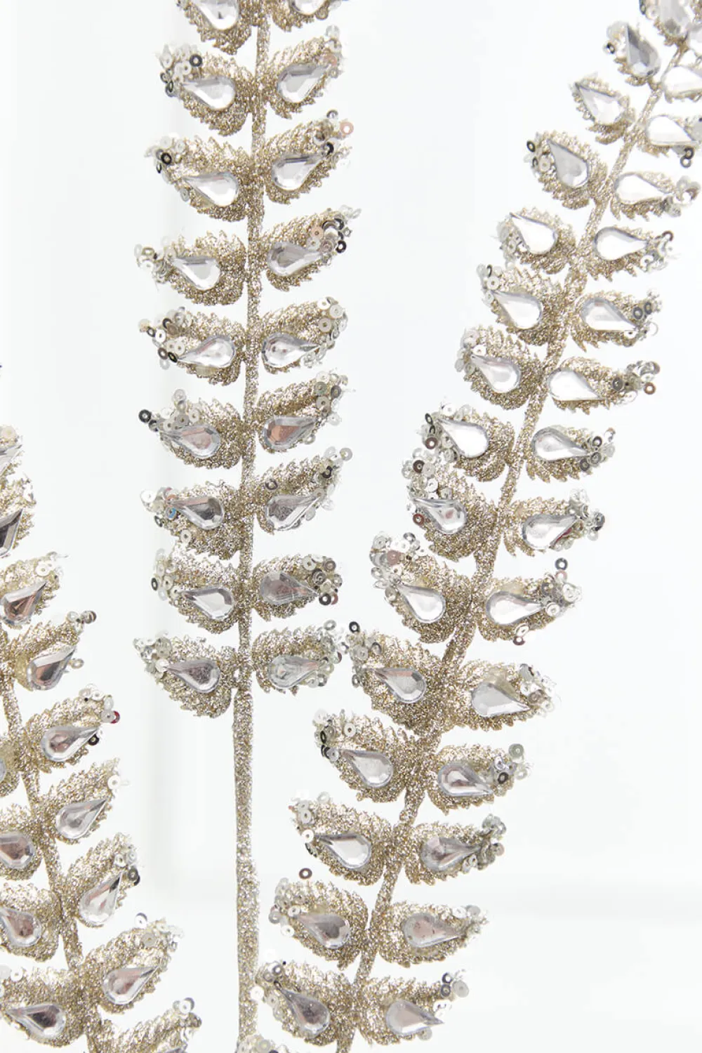Decorator's Warehouse 34.5” Champagne Jeweled Glitter Fern Spray > Christmas Sprays|Christmas Decor