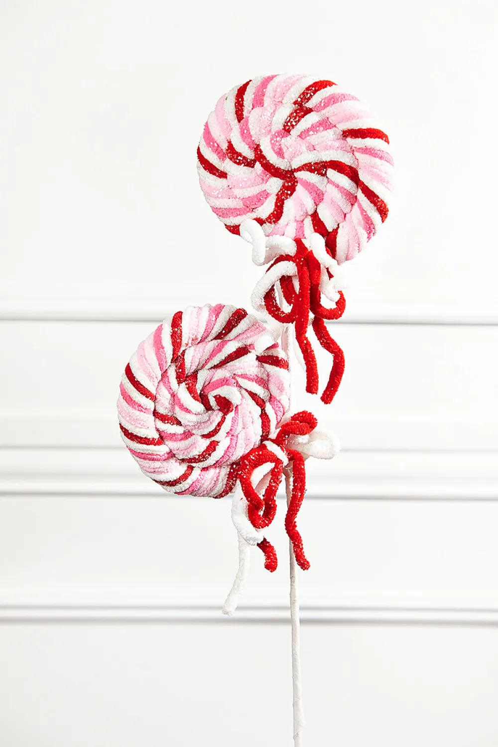 Decorator's Warehouse 21" Chenille Glitter Lollipop Spray - Red/Pink/White > Santa'S Sweet Shoppe|Christmas Sprays