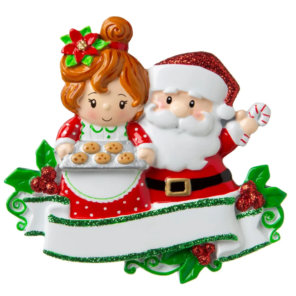 Decorator's Warehouse Christmas Baking with Mr. And Mrs. Claus Customizable Ornament > Personalized|Christmas Decor