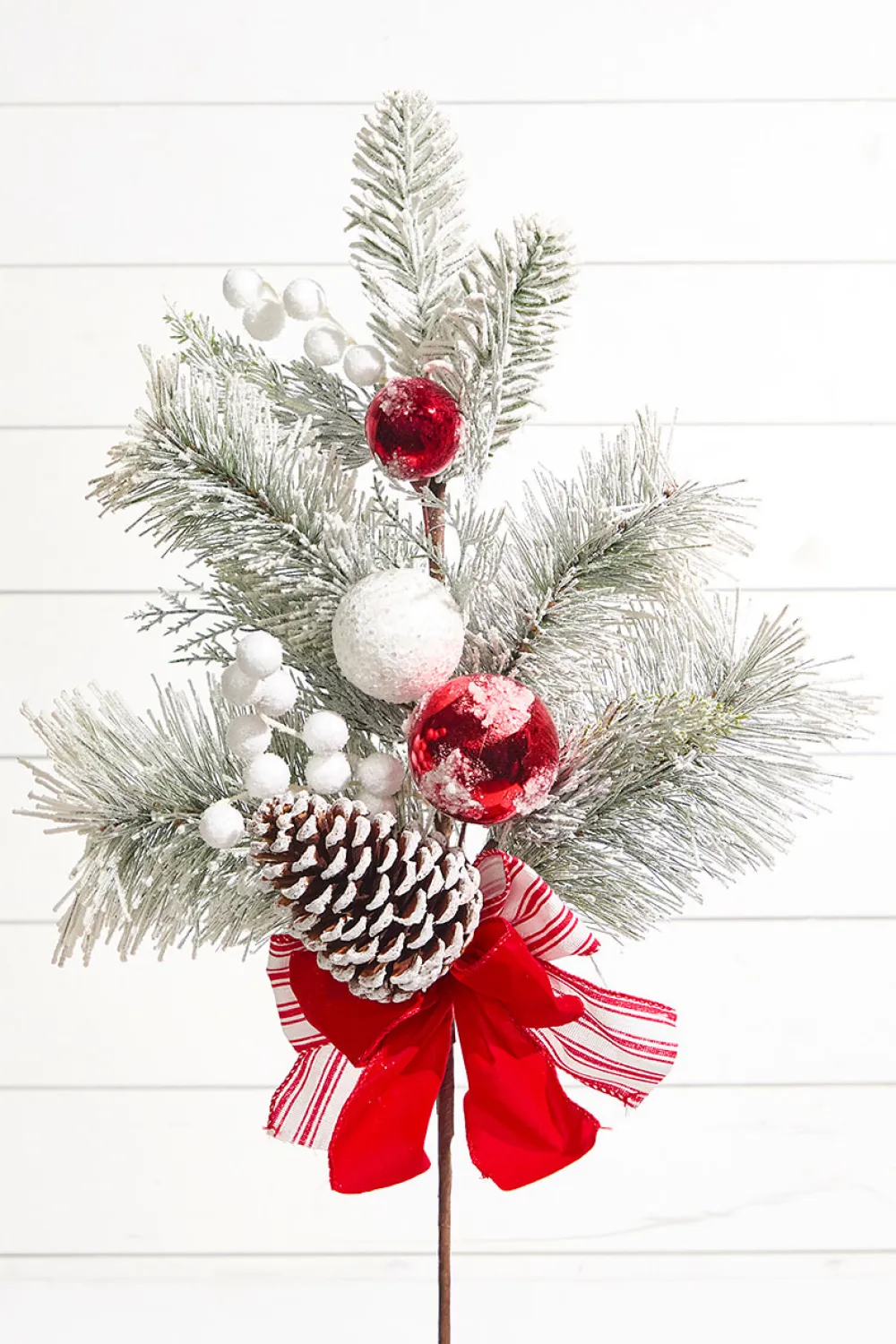 Decorator's Warehouse 30" Christmas Ball Berry Cedar Spray- Red & White > Christmas Decor|Christmas Sprays