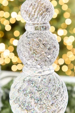 Decorator's Warehouse 15.5" Christmas Finial Lighted Globe > White Christmas|Christmas Decor