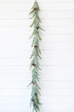 Decorator's Warehouse 6' Christmas Frosted Arrowhead Garland > Natural Greenery|Christmas Decor