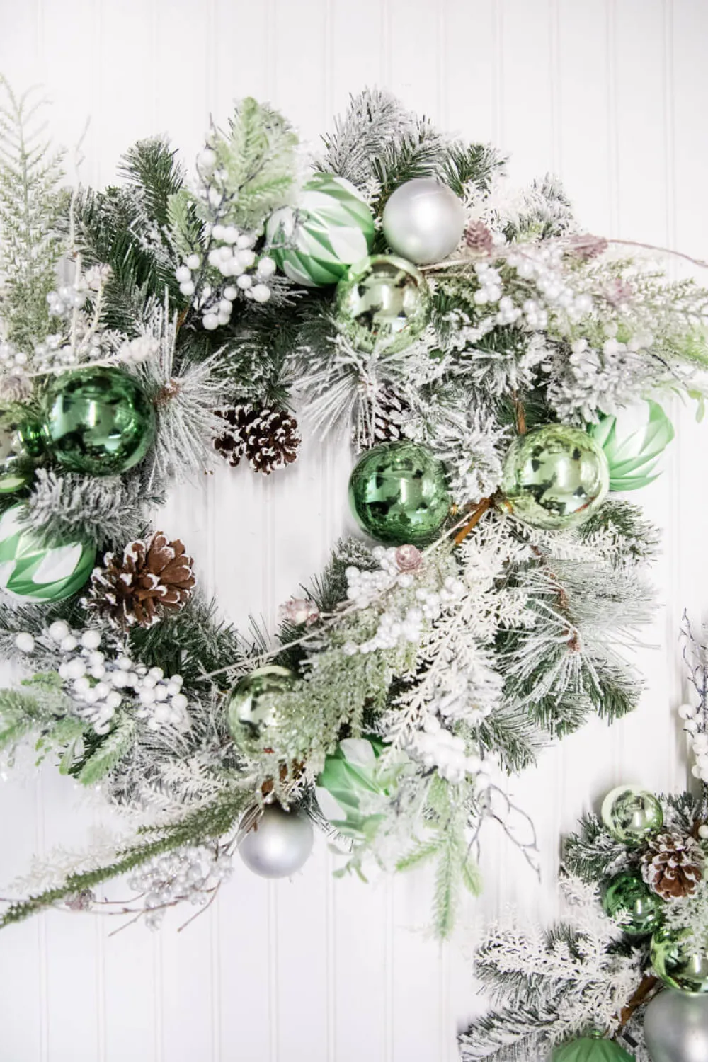 Decorator's Warehouse 24” Christmas Pine/Ball Wreath > Under 30"|Unlit Wreaths