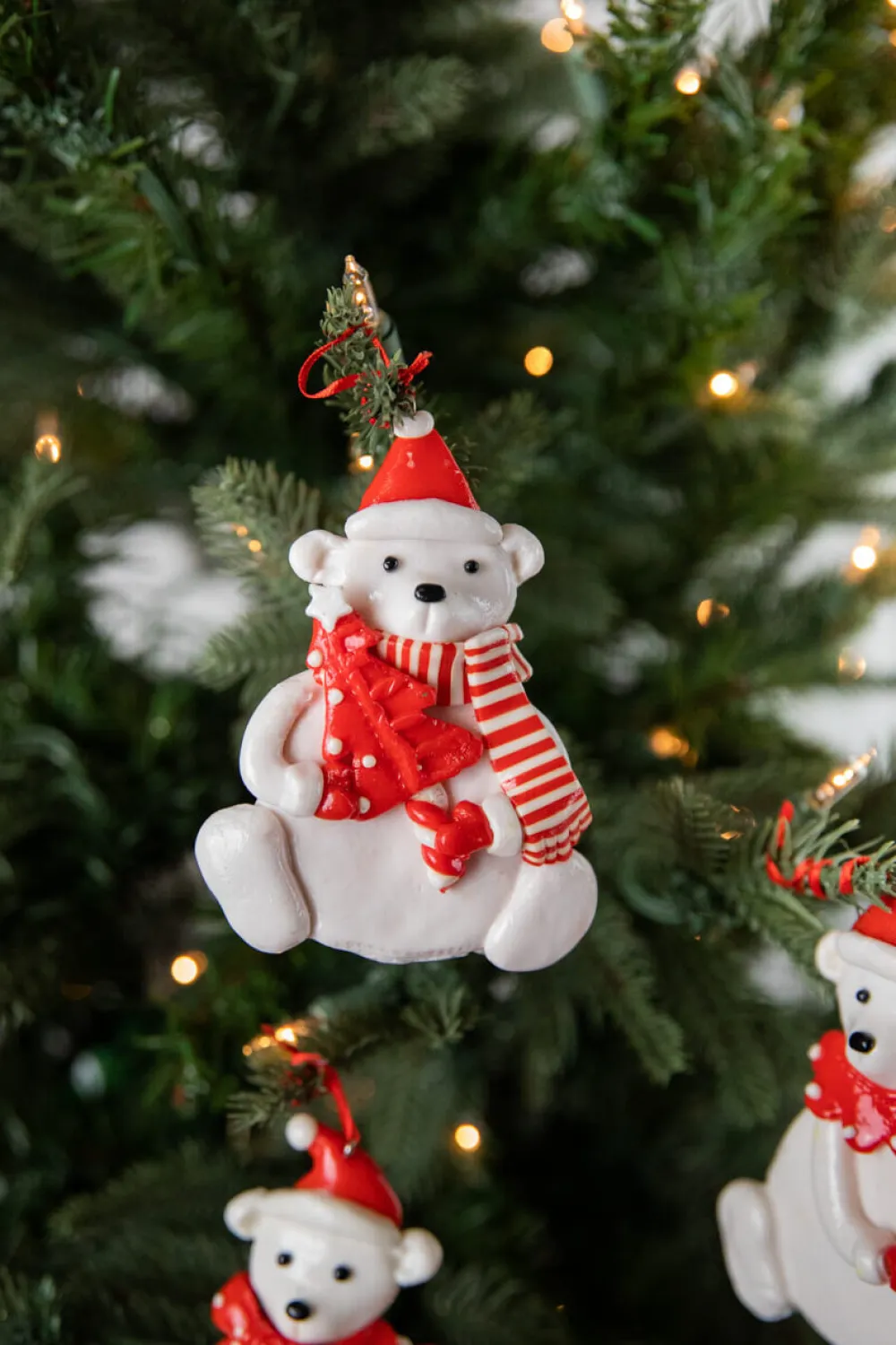 Decorator's Warehouse 4” Christmas Polar Bear Ornament > Christmas Ornaments|Christmas Decor