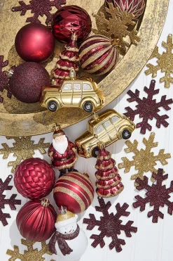 Decorator's Warehouse Christmas Shatterproof 25 Piece Assortment - Red, Gold > Boxed Sets|Christmas Decor