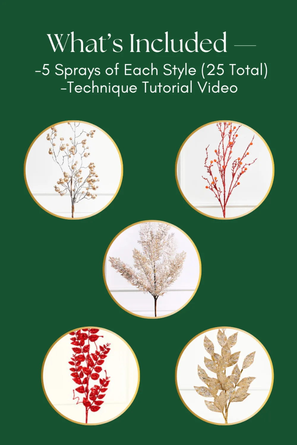 Decorator's Warehouse Classic Christmas Sprays Mini Bundle > Tree Toppers|Sprays Mini Bundles