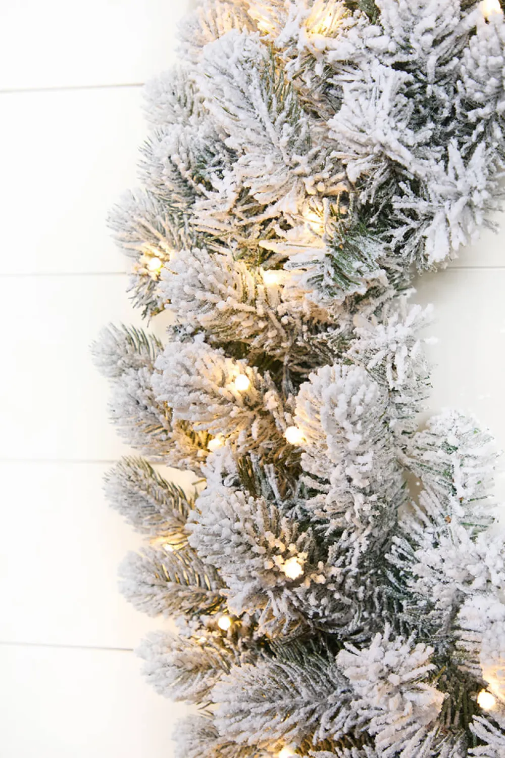 Decorator's Warehouse 36" Classic Flocked Wreath With Warm White LED Lights > 36"|Christmas Decor