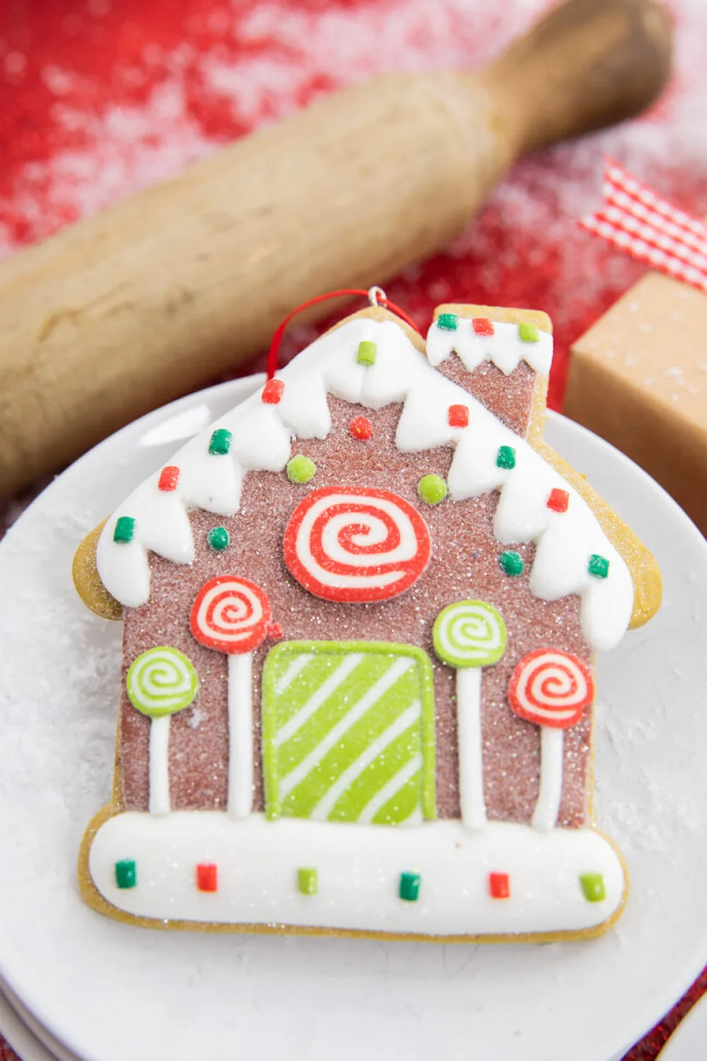 Decorator's Warehouse 4.6” Clay Dough Gingerbread House Ornament > Christmas Decor|Christmas Ornaments