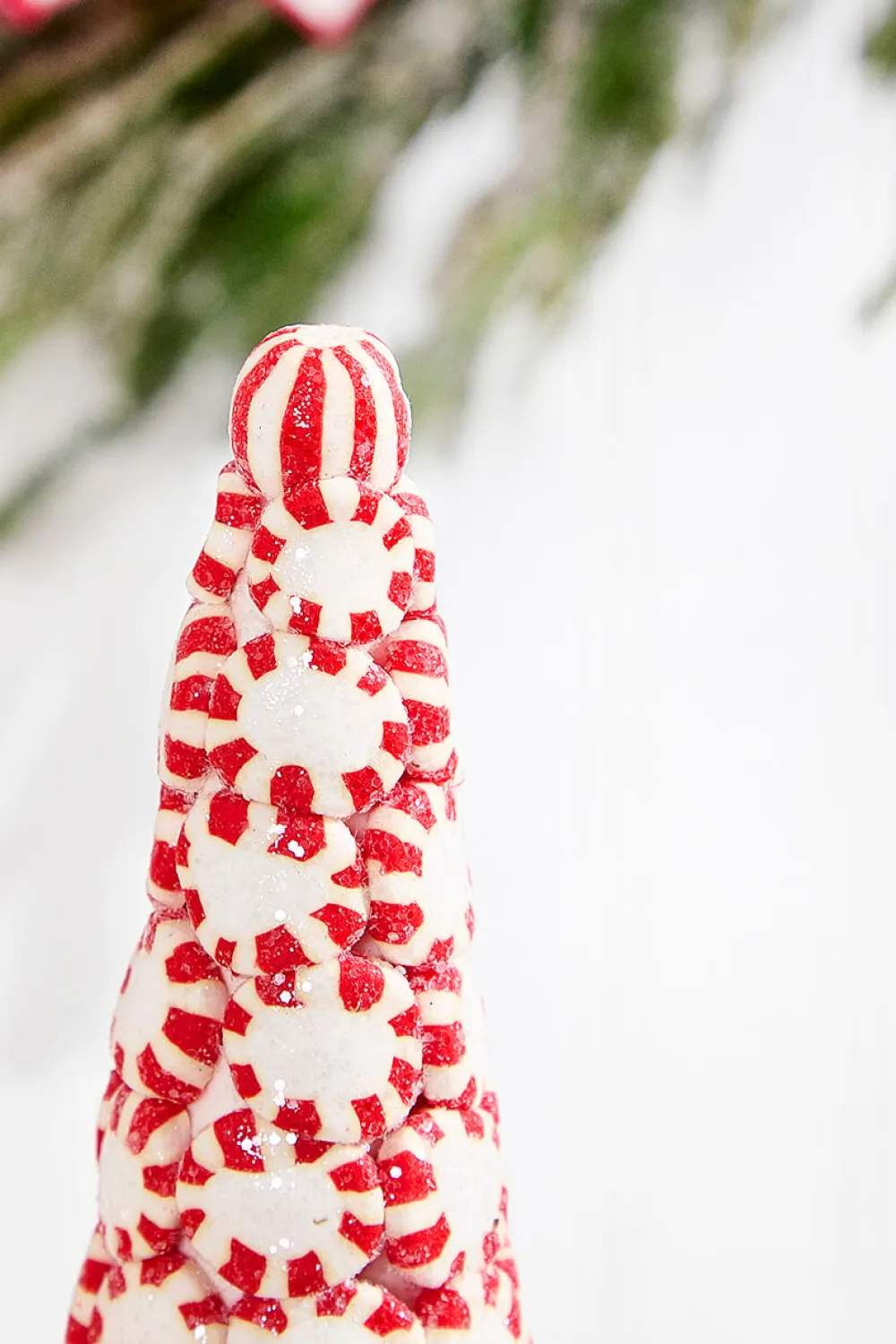 Decorator's Warehouse 10.5" - 16.5" Clay Dough Peppermint Candy Trees - Set Of 3 > Peppermint|Tabletop & Accent Trees