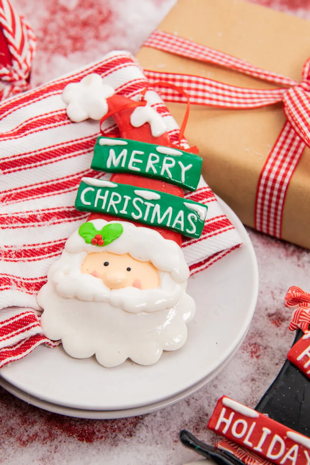 Decorator's Warehouse 5.75” Clay Santa/Snowman Christmas Ornament > Christmas Sale|Christmas Decor
