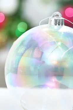 Decorator's Warehouse 6" Clear Iridescent Ball Ornament > Christmas Decor|Shatterproof