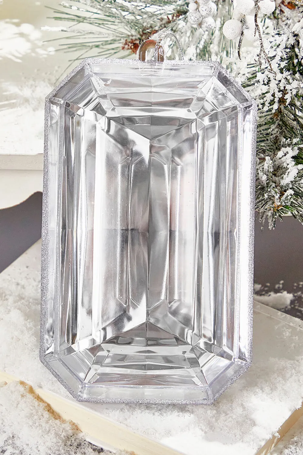 Decorator's Warehouse 8" Clear Jewel Ornament > White Christmas|Jewels