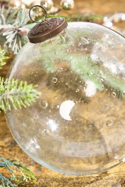 Decorator's Warehouse 6" Clear Seeded Glass Ornament > Christmas Decor|Natural Elegance