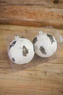 Decorator's Warehouse 15 Cm Birch Ball Christmas Ornaments-Set of 2 > Boxed Sets|Christmas Decor