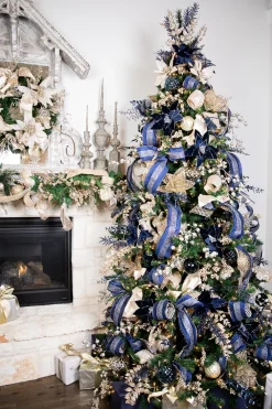 Decorator's Warehouse 12 CM Blue Chrome Honeycombed Ball Ornament > Christmas Sale|Christmas Decor