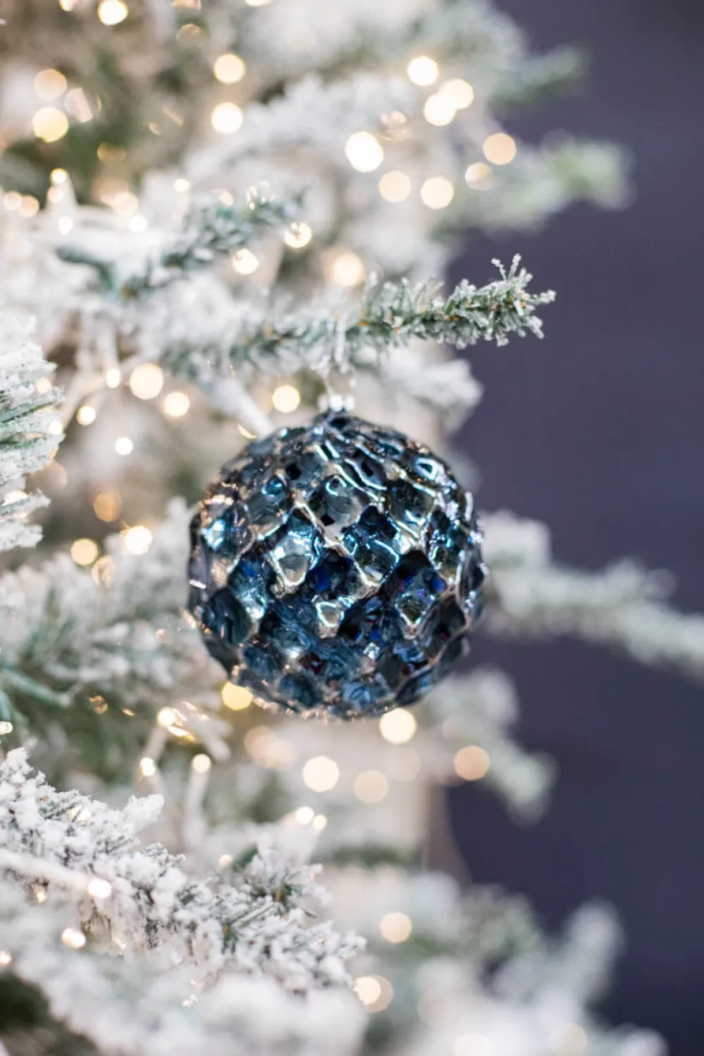 Decorator's Warehouse 10 CM Blue Chrome Honeycombed VP Ball Ornament > Christmas Sale|Christmas Decor