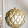 Decorator's Warehouse 15 CM Champagne Matte Glitter Net Ball Ornament > Christmas Decor|Natural Elegance