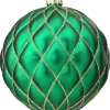Decorator's Warehouse 15 CM Emerald Green Matte Glitter Quilted Net Ball Christmas Ornament > Christmas Ornaments|Christmas Ornaments