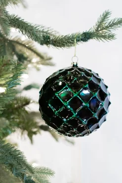 Decorator's Warehouse 12cm Emerald Honeycomb Christmas Ball Ornament > Nutcracker|Christmas Decor