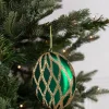 Decorator's Warehouse 10cm Matte Glitter Flat Round Ornament - Green/Gold > Nutcracker|Christmas Sale