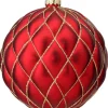 Decorator's Warehouse 15 CM Red Matte Glitter Net Quilted Ball Ornament > Nutcracker|Christmas Decor