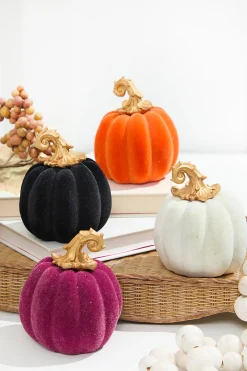 Decorator's Warehouse 4.1" Colorful Flocked Pumpkin > Halloween|Halloween