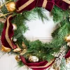 Decorator's Warehouse 30” Cordless Prelit Crimson & Gold Holiday Wreath > Christmas Sale|Christmas Decor