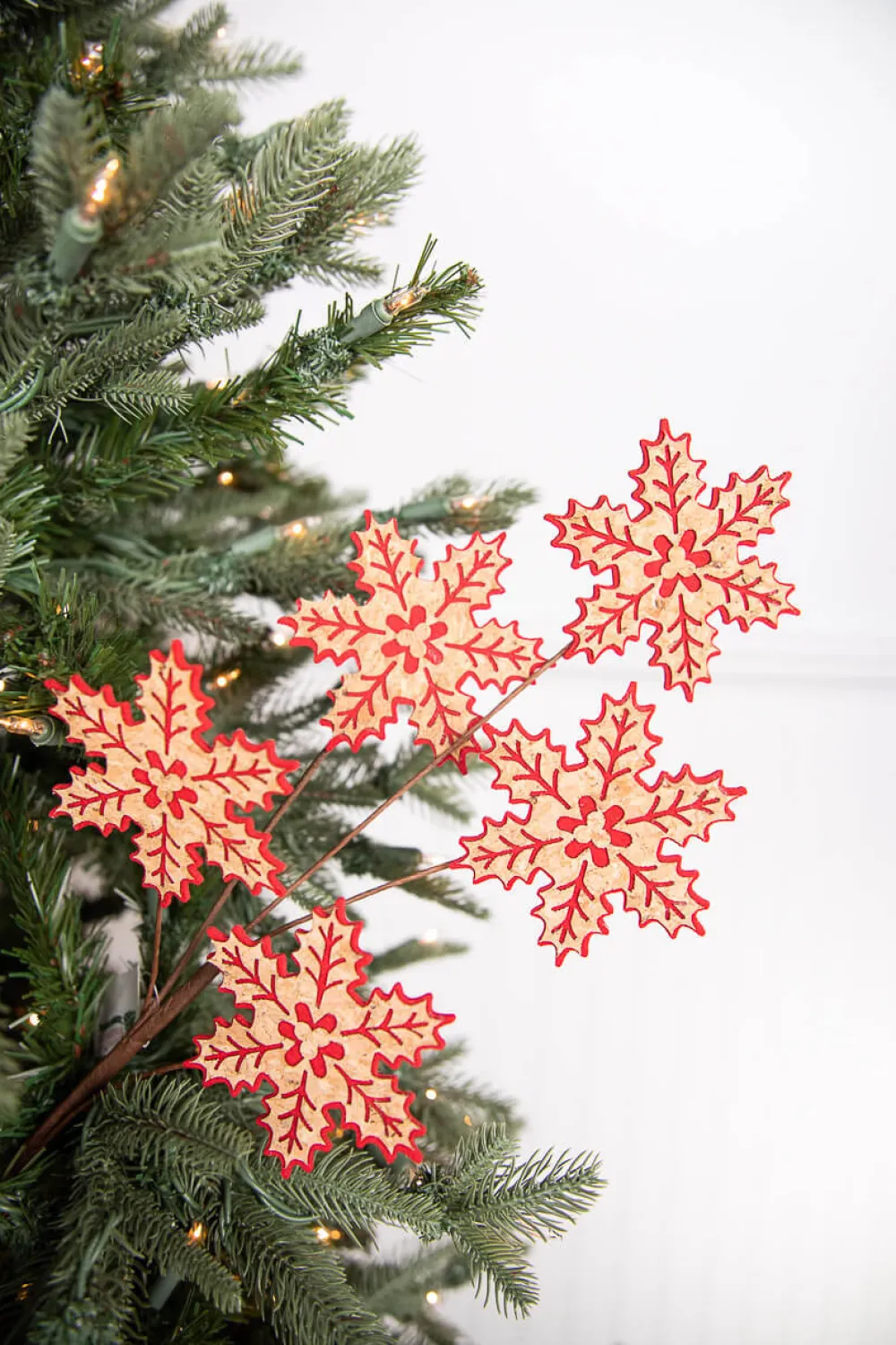 Decorator's Warehouse 25” Cork Cutout Gingerbread Snowflake Stem > Christmas Decor|Christmas Sprays