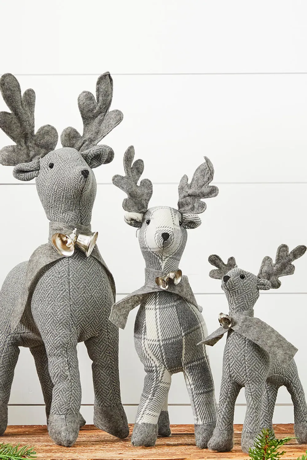 Decorator's Warehouse Country Fabric Reindeer - Set of 3 > Christmas Accents|Christmas Decor