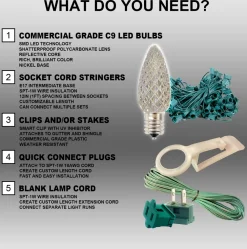 Decorator's Warehouse C9 Platinum Elite LED SMD Bulb (25 bulbs/bag) - Faceted, Blue > C9 Bulbs|Christmas Decor