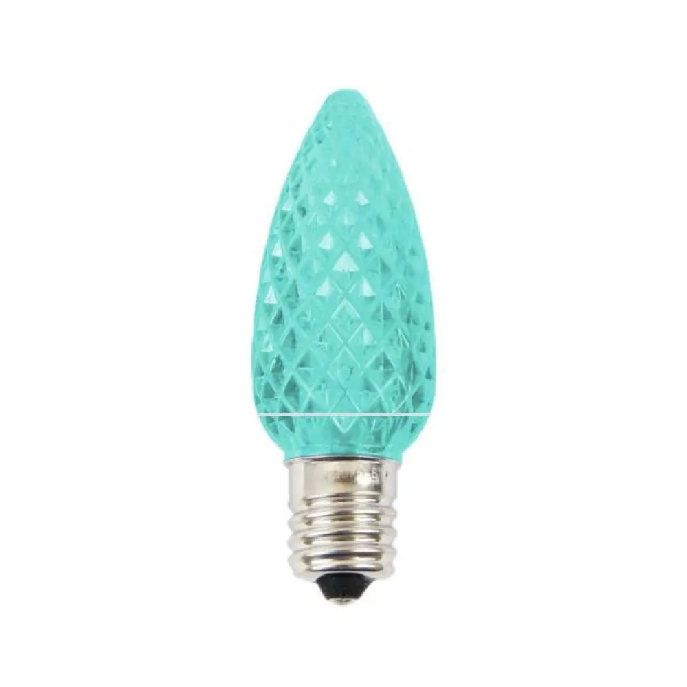 Decorator's Warehouse C9 Platinum Elite LED SMD Bulb (25 bulbs/bag) - Faceted, Teal > C9 Bulbs|Christmas Decor