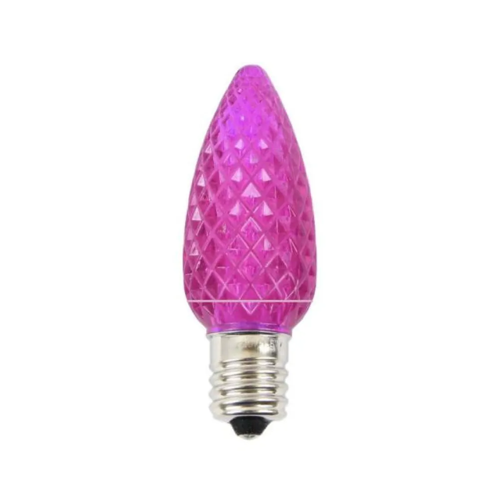 Decorator's Warehouse C9 Platinum Elite LED SMD Bulb (25 bulbs/bag) - Faceted, Pink > C9 Bulbs|Christmas Decor