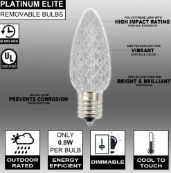 Decorator's Warehouse C9 Platinum Elite LED SMD Bulb (25 bulbs/bag) - Faceted, Cool White > C9 Bulbs|Christmas Decor