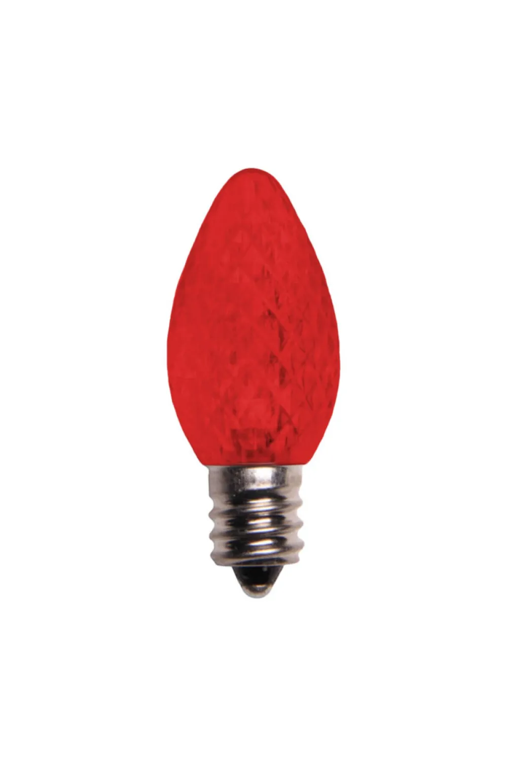 Decorator's Warehouse C7 Platinum Elite LED SMD Bulbs (25 bulbs/bag) - Faceted, Red > Outdoor Lighting|C7 Bulbs