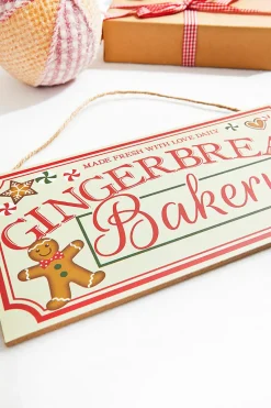 Decorator's Warehouse 12" Cream Red Green Brown "Gingerbread Bakery" Sign > Gingerbread|Christmas Decor