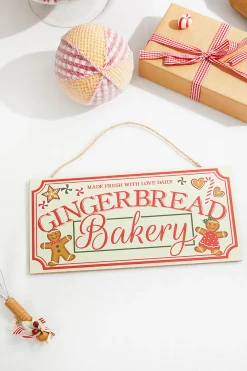 Decorator's Warehouse 12" Cream Red Green Brown "Gingerbread Bakery" Sign > Gingerbread|Christmas Decor