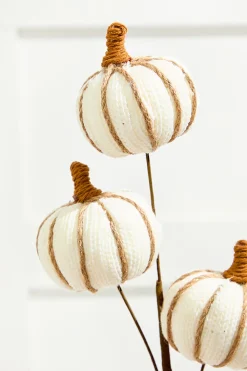 Decorator's Warehouse 25” Cream Triple Natural Weave Autumn Pumpkin Spray > Fall Decor|Fall Decor