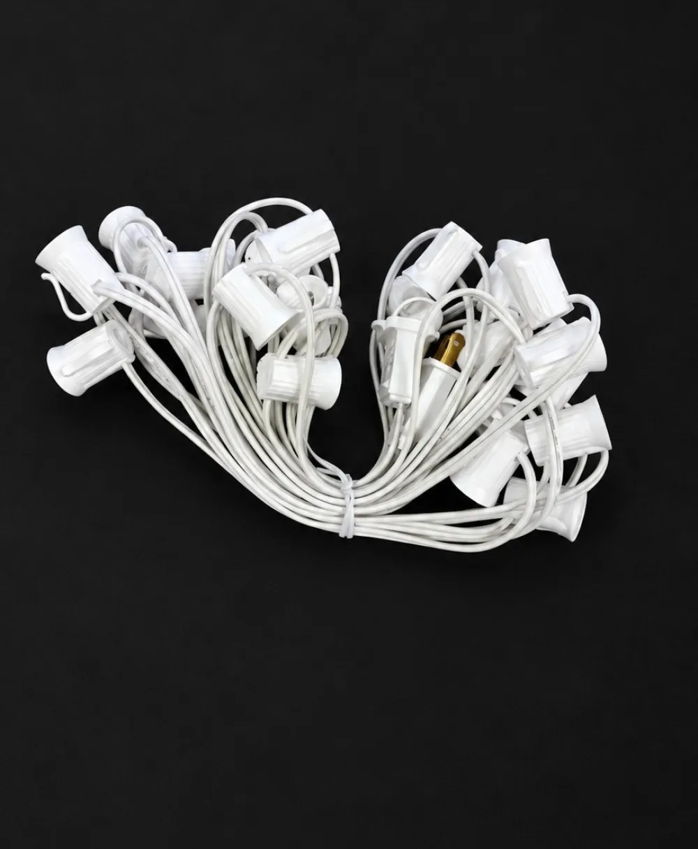 Decorator's Warehouse C9 Socket Cord White - 25' 12" Spacing > Outdoor Lighting|Accessories
