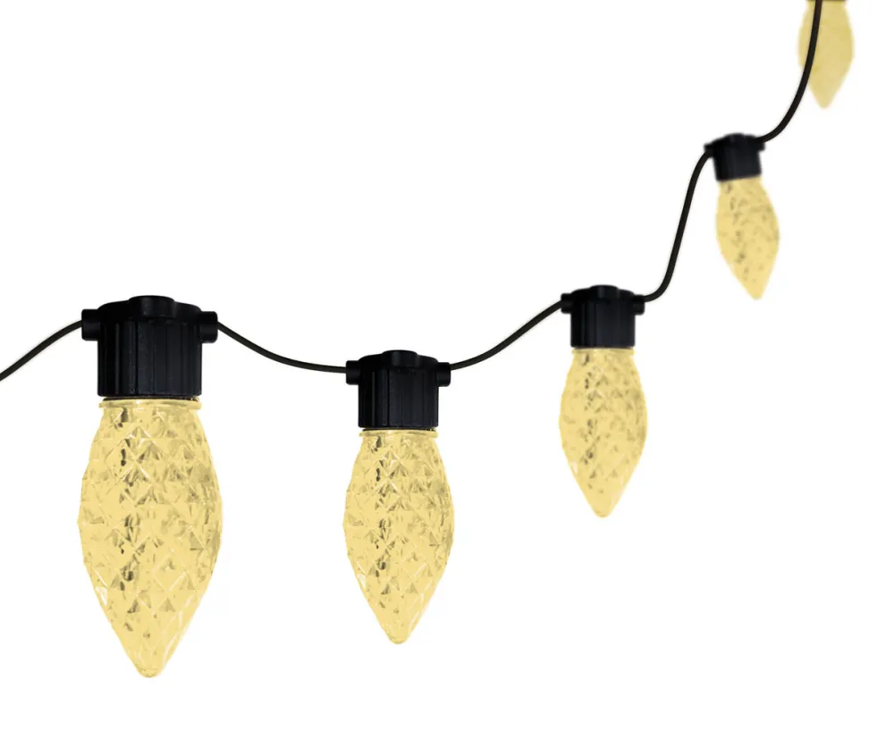 Decorator's Warehouse C9 Warm White Faceted 25 LED Light Set > Indoor Lighting|Outdoor Lighting