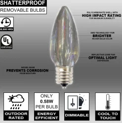 Decorator's Warehouse C9 Wonderful LED SMD Bulb (25 bulbs/bag) - Smooth, Cool White > C9 Bulbs|Christmas Decor