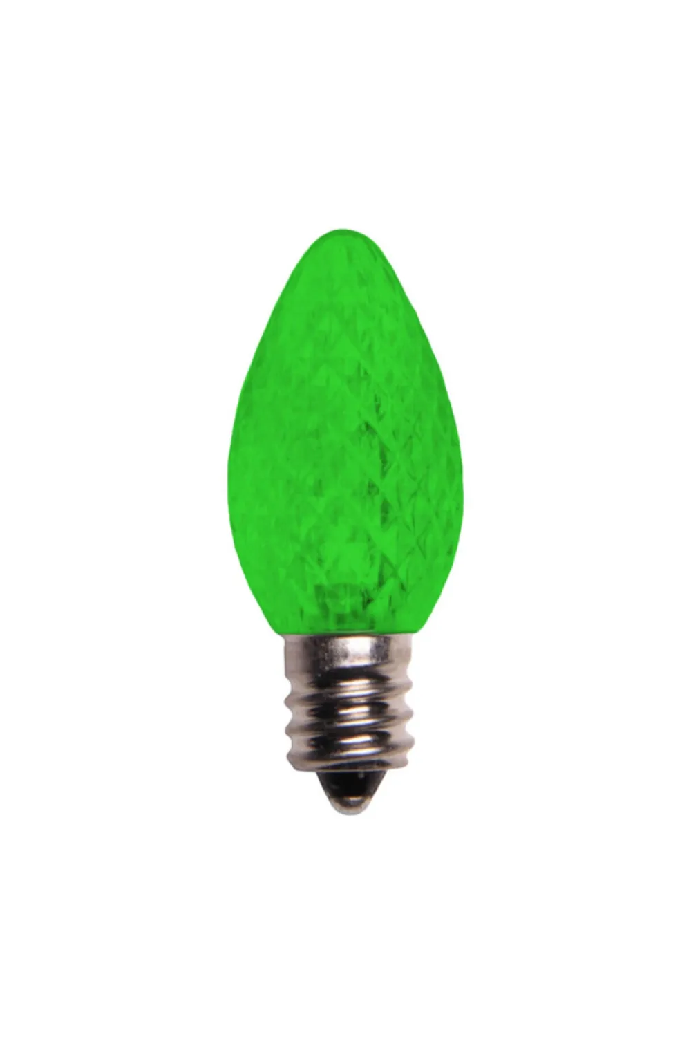 Decorator's Warehouse C7 Wonderful LED SMD Bulbs (25 bulbs/bag) - Faceted, Green > Outdoor Lighting|C7 Bulbs