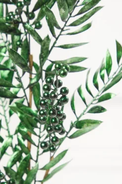 Decorator's Warehouse 30" Dark Green Metallic Pepperberry Stem > Jewel Tones|Traditional
