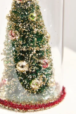 Decorator's Warehouse 7.5" Deco Tree in Glass Dome Ornament > Retro Brites|Christmas Decor