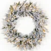 Decorator's Warehouse 36" Deluxe Flocked Wreath With Warm White LED Lights > 36"|Christmas Decor